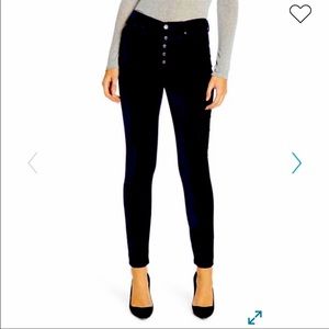 7 for all mankind High waist skinny velvet jeans